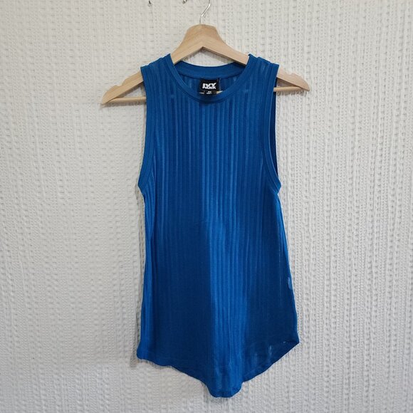 Ivy Park Pointelle Knit Sleeveless Tank Top in Blue Women's Size X-Small - Picture 2 of 10